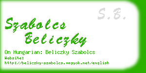 szabolcs beliczky business card